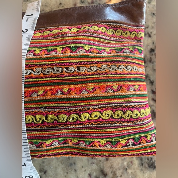 Anthropologie Leather embroidered wristlet - Picture 2 of 5